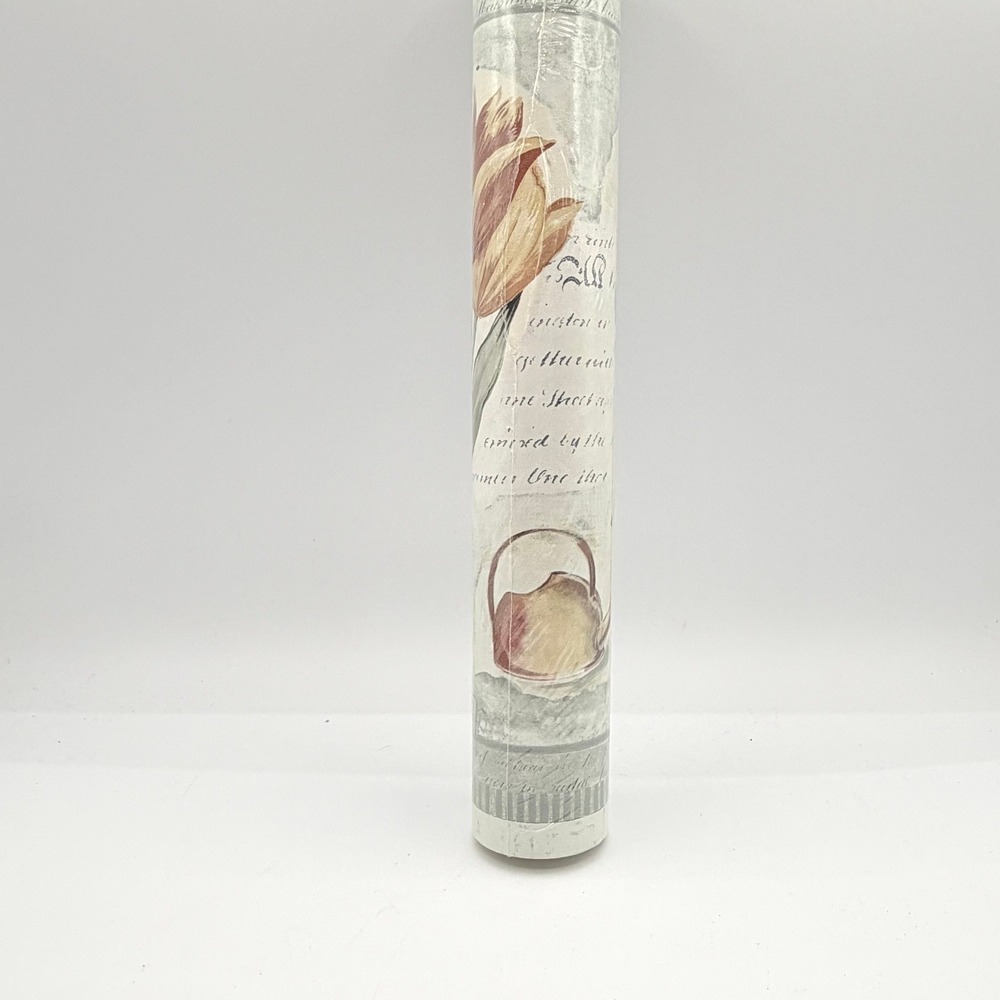 Norwall Wallpaper Border KS70682 Floral Teapot Script 10.5in x 5yd New Vintage